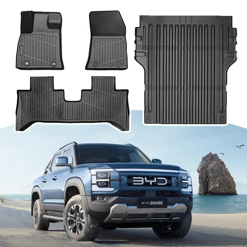 Almohadilla para pies 3D, Material para todo clima, TPE, almohadilla protectora impermeable y antideslizante, almohadilla para maletero, almohadilla de carga para BYD Shark 2025 2024