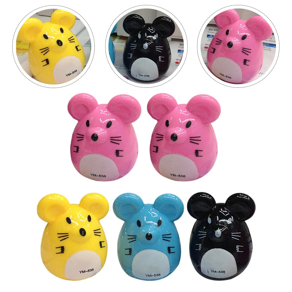 

5Pcs Cute Mouse Pencil Sharpener Portable with Lid and Box for Easy Storage Perfect for Classroom Office Home Use Random Color