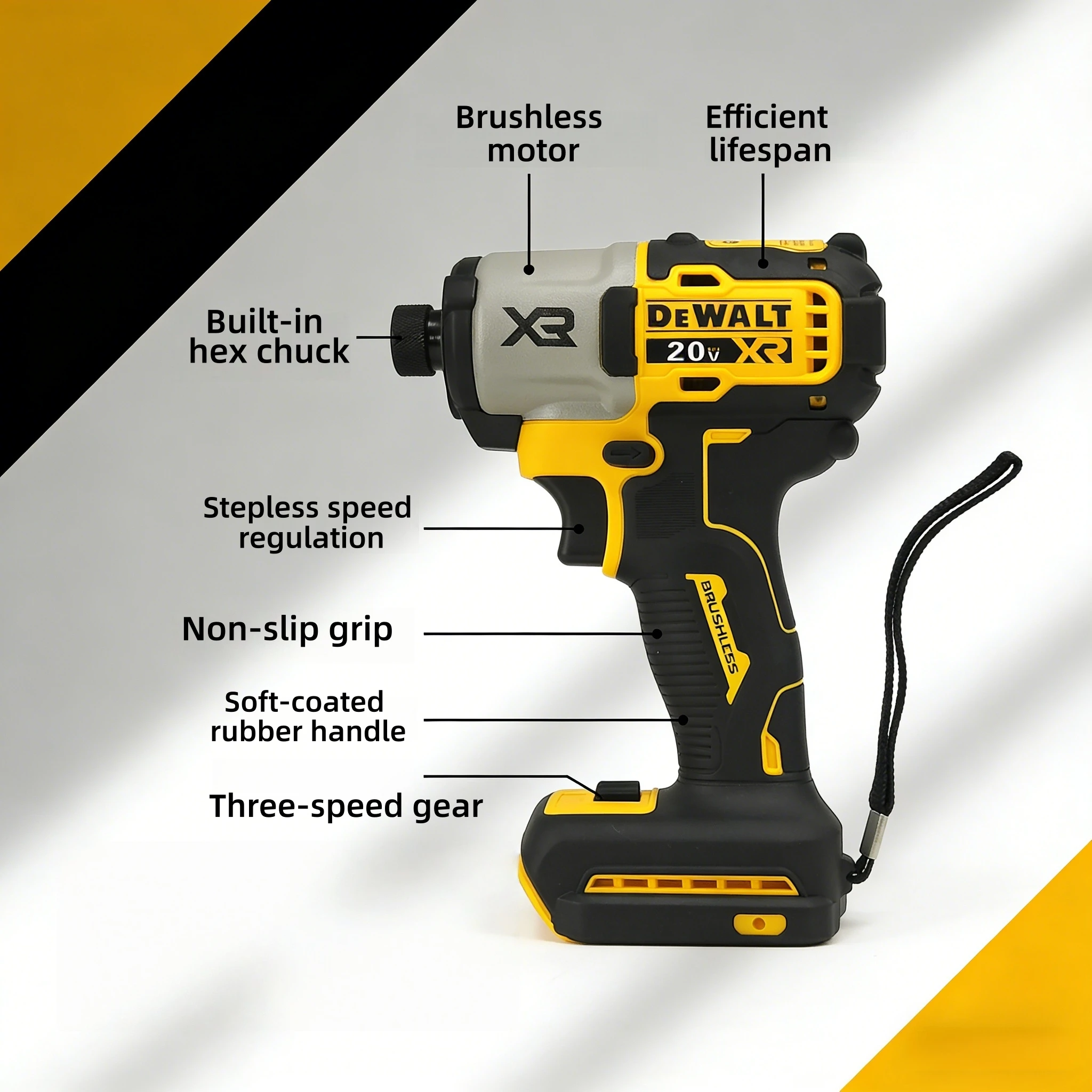 

Аккумуляторный ударный шуруповерт DEWALT DCD845 20V, профессиональный инструмент для работы с металлом и деревом (без аккумулятора)