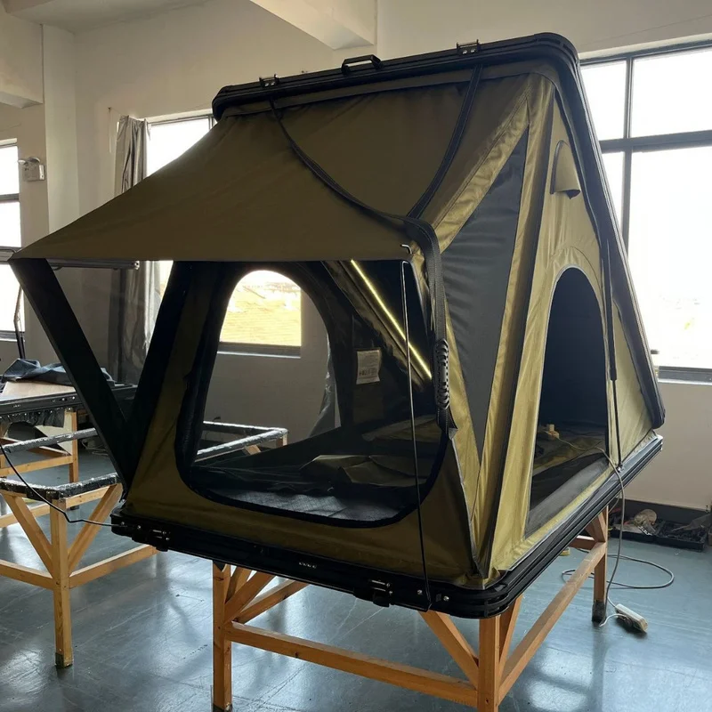 One-Click Auto Hydraulic Ultra-Thin Aluminum Hard Rooftop Tent, Universal SUV & Pickup Camping