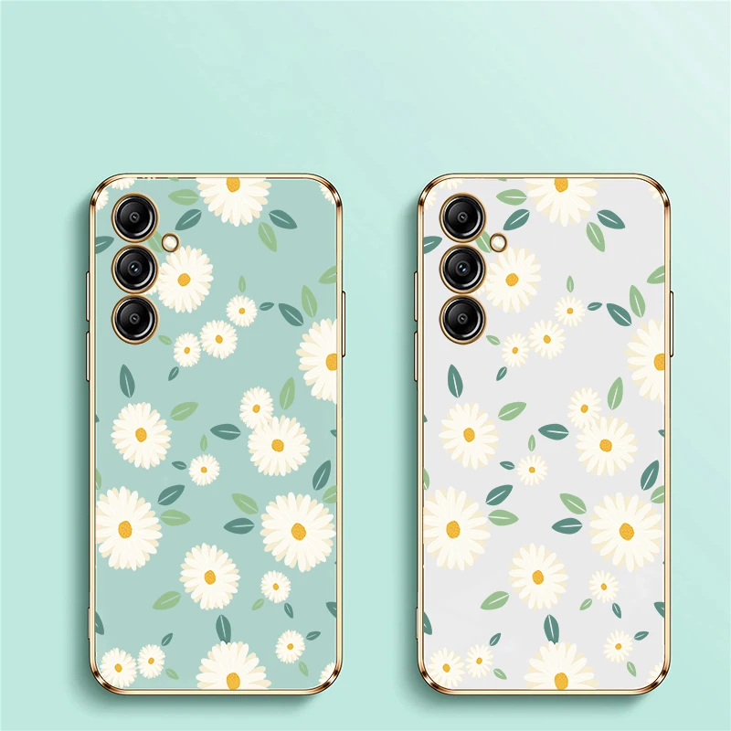 تصفيح سيليكون قضية الهاتف لسامسونج غالاكسي A13 5G A22 A32 A42 A52 A52S A72 A73 A23 A33 A53 A12 لينة غطاء زهرة من البولي يوريثان #6