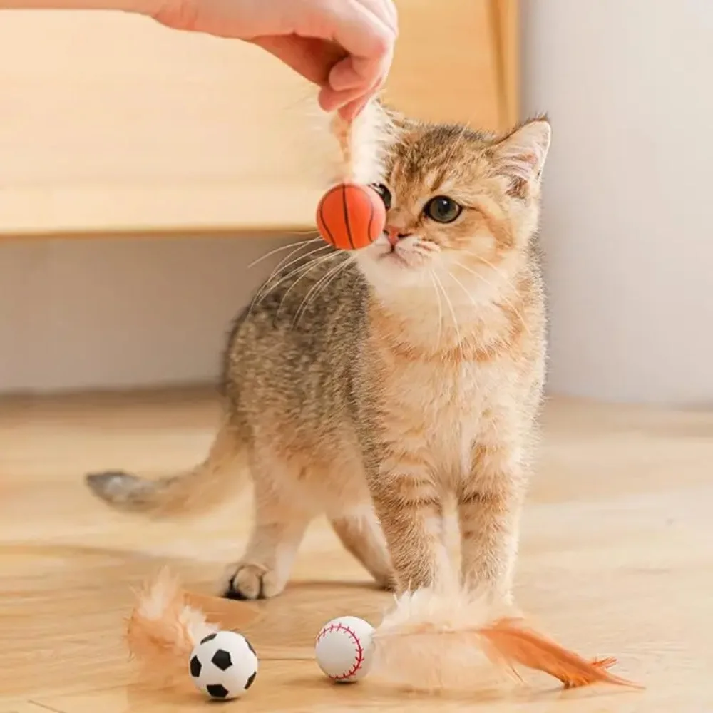 Lustige Silikon-Katzenspielzeugbälle, kleiner, langlebiger, interaktiver Hüpfball, einfach zu bedienender rollender magischer Ball für den Innenbereich