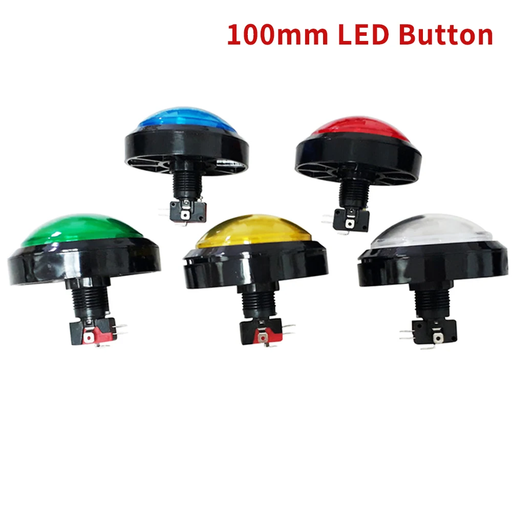 10pcs Arcade LED Button 100mm round convex button amusement machine coin machine parts arcade button wholesale link