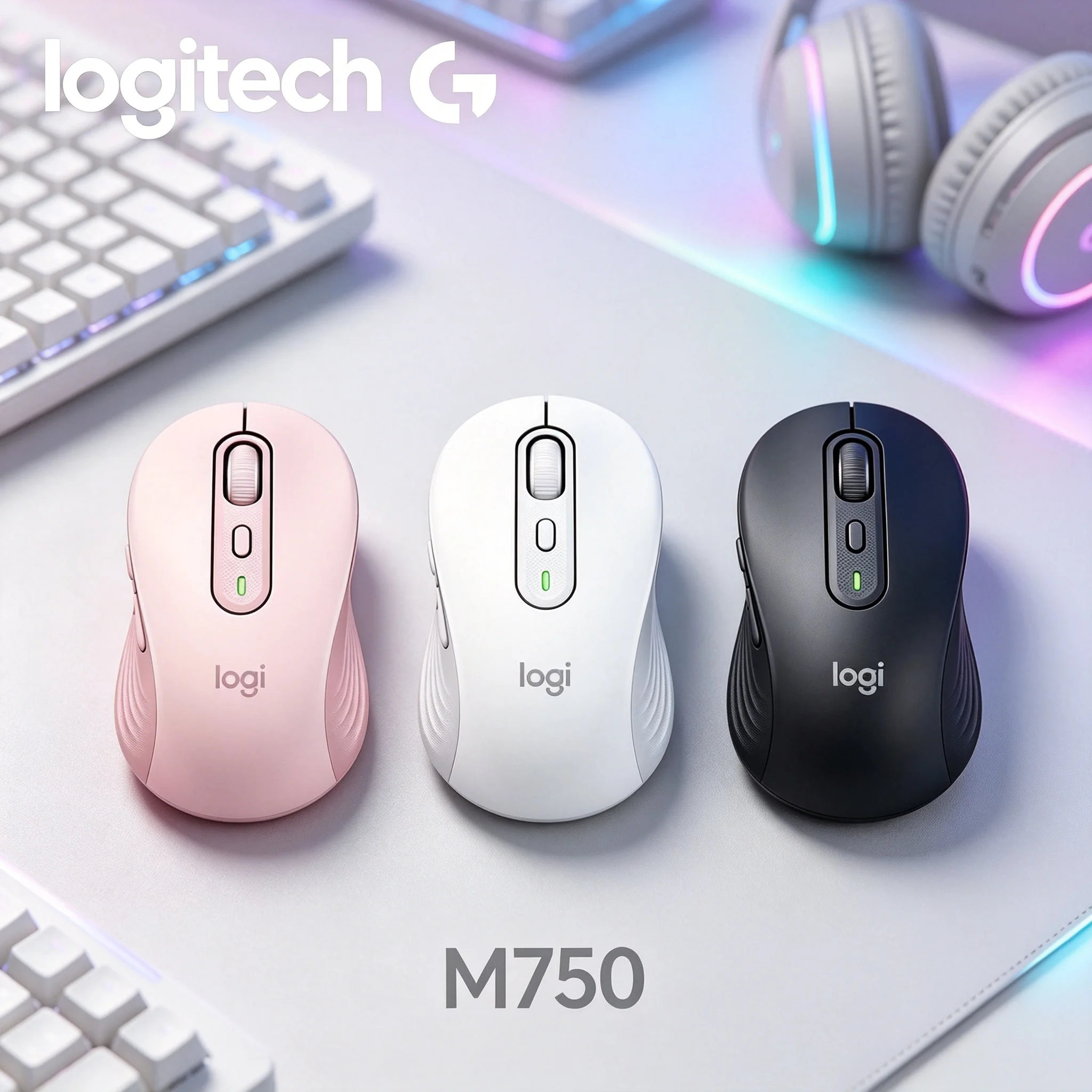 Mouse Logitech M750 Quiet Click para Jogos e Escritório com Botões de Toque Suave para Jogos Casuais como PUBG e Trabalho de Redação Concentrada