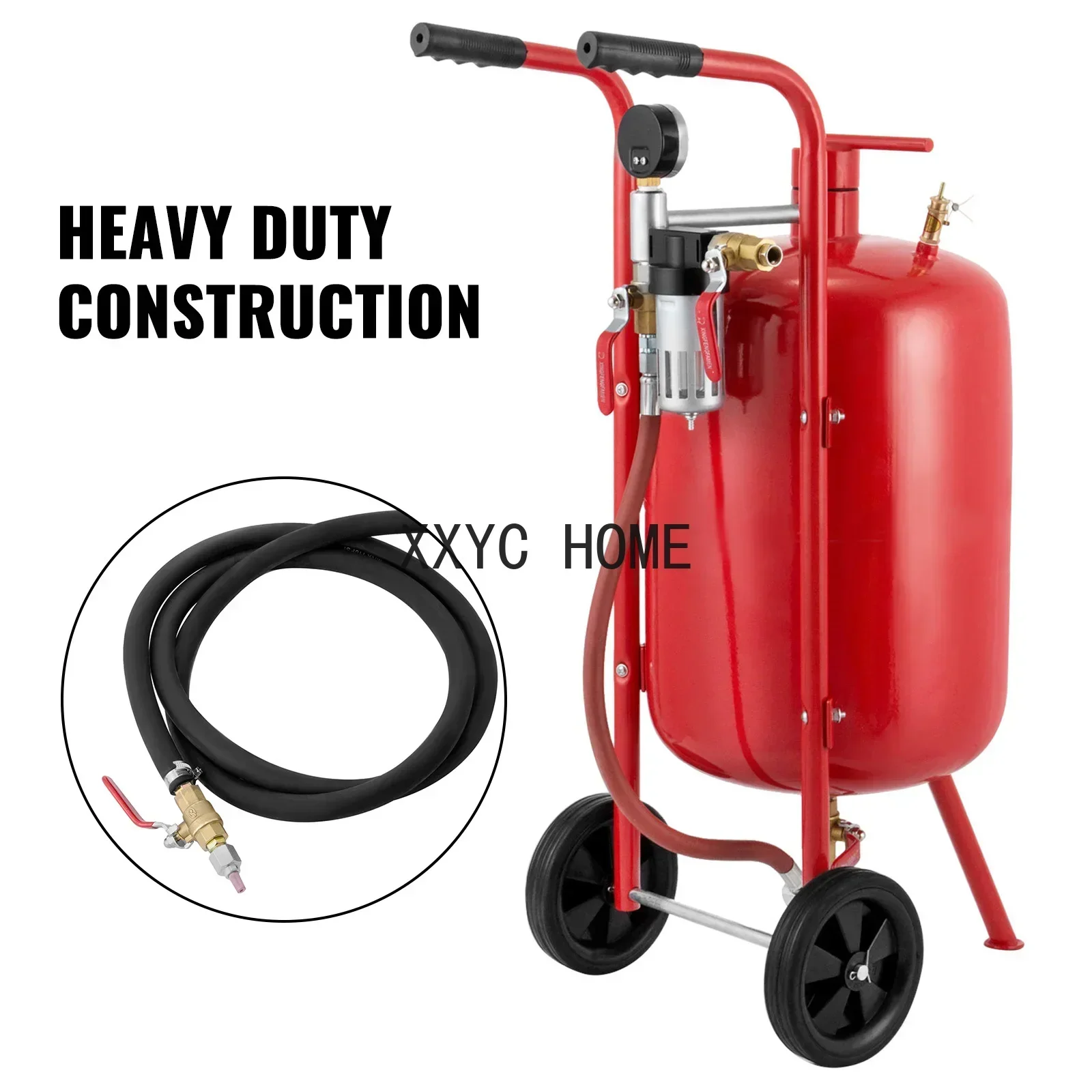40L 10Gal Sandblaster Heavy Duty Steel Abrasive Air Sand Blaster Mobile Rust Remove Surface Cleaning Recondition Machine