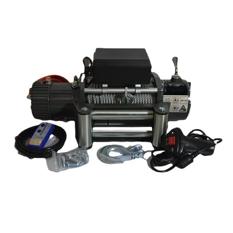 Portable 2000LBS Electric Winch 12V 24V Self-locking Lifting Traction Component