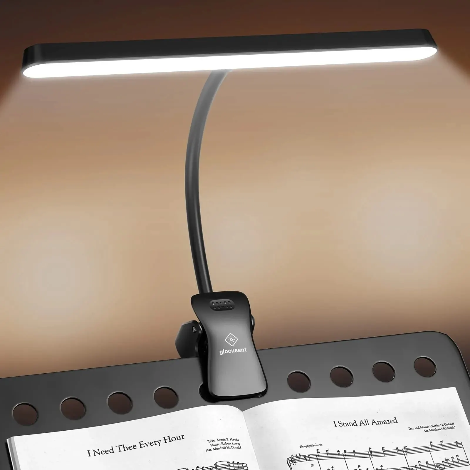 57 LED Super Bright Music Stand Light, Eye Caring Clip-on Piano Light,3 Color & 5 Brightness, USB-C Rechargeable Sheet Music