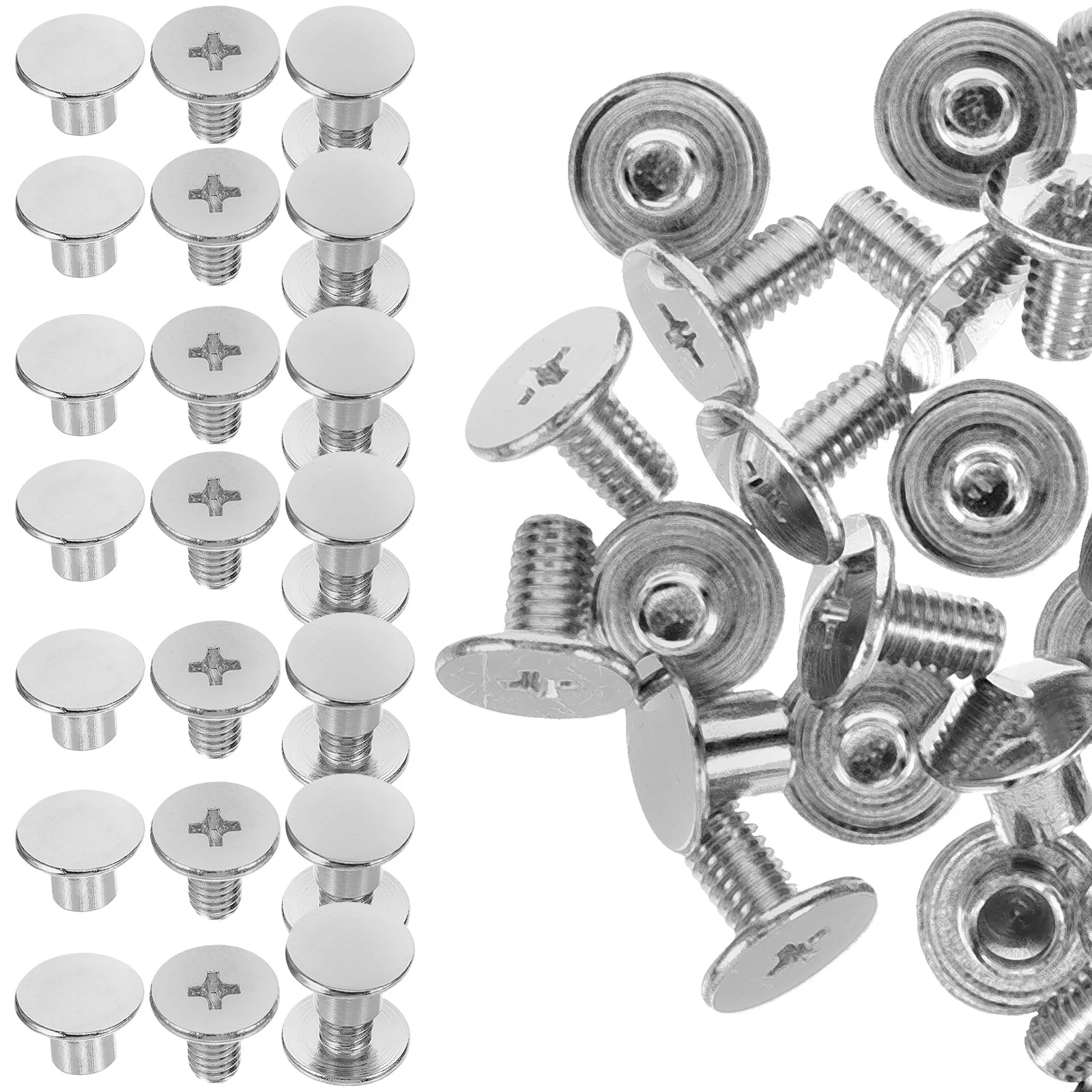 

50pcs Metal Book Rivet Kit Screws For Album Diy Binding Screw Rivets Replacement Bookbinding Supplies Spike Studs