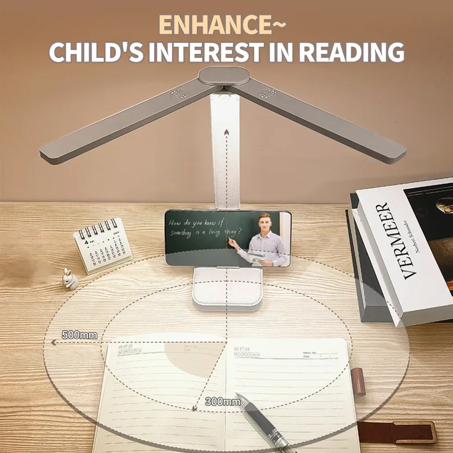 Pop LED Desk Lamp 3 Levels Dimmable Touch Table Lamp USB Rechargeable Eye Protection Foldable Lamp For Bedroom Bedside Desk Ligh