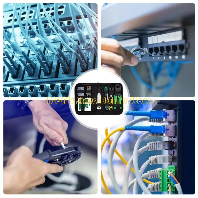 Y1AD RJ45 Pass Through Crimp Tool Ethernet Crimper Cat5e Cat6 Cat6A Cat7 Tool