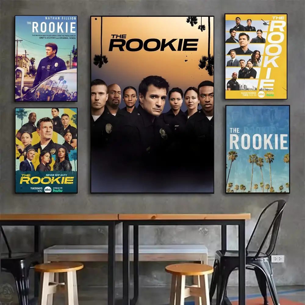 tv-series crime T-The Rookie Poster Self-adhesive Art Waterproof Sticker  House Dorm Room Wall Decor