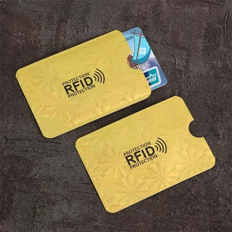 Laser Anti Rfid Wallet Blocking Reader Lock Bank Card Holder Id Card Case Protection Metal Credit Holder Bank Card Aluminum