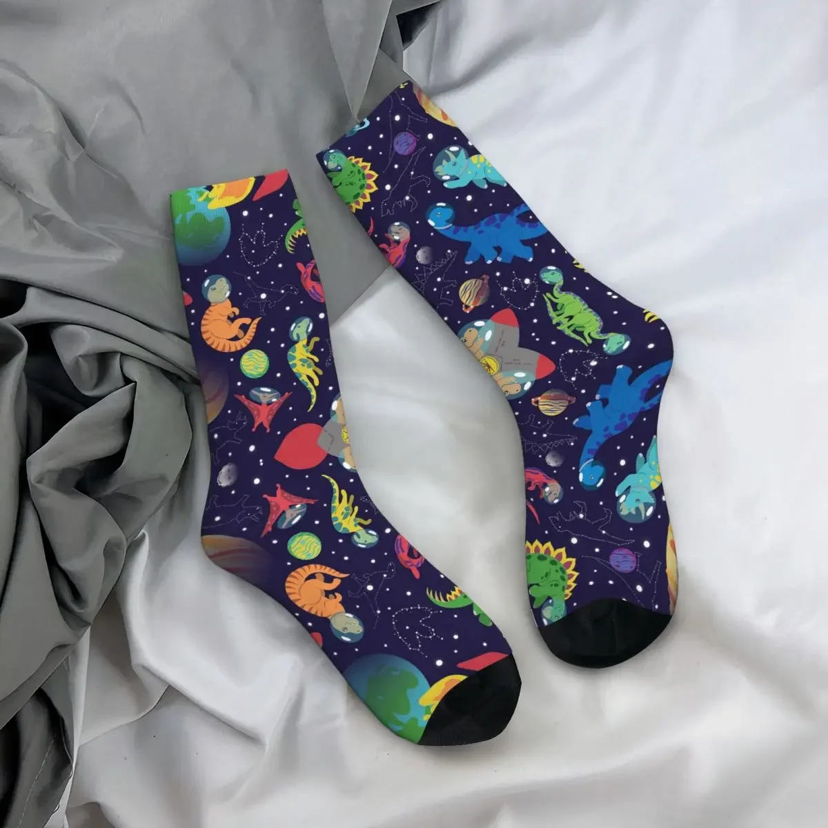 Raum Dinosaurier & Sternbilder Socken Harajuku Schweiß absorbierende Strümpfe ganzjährig lange Socken Zubehör für Unisex-Geschenke