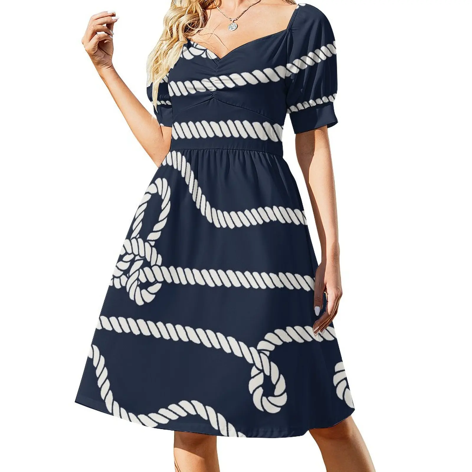 

Nautical Rope Short-Sleeved Dress beach dress elegant party dresses for women 2025 dress for women Woman's evening