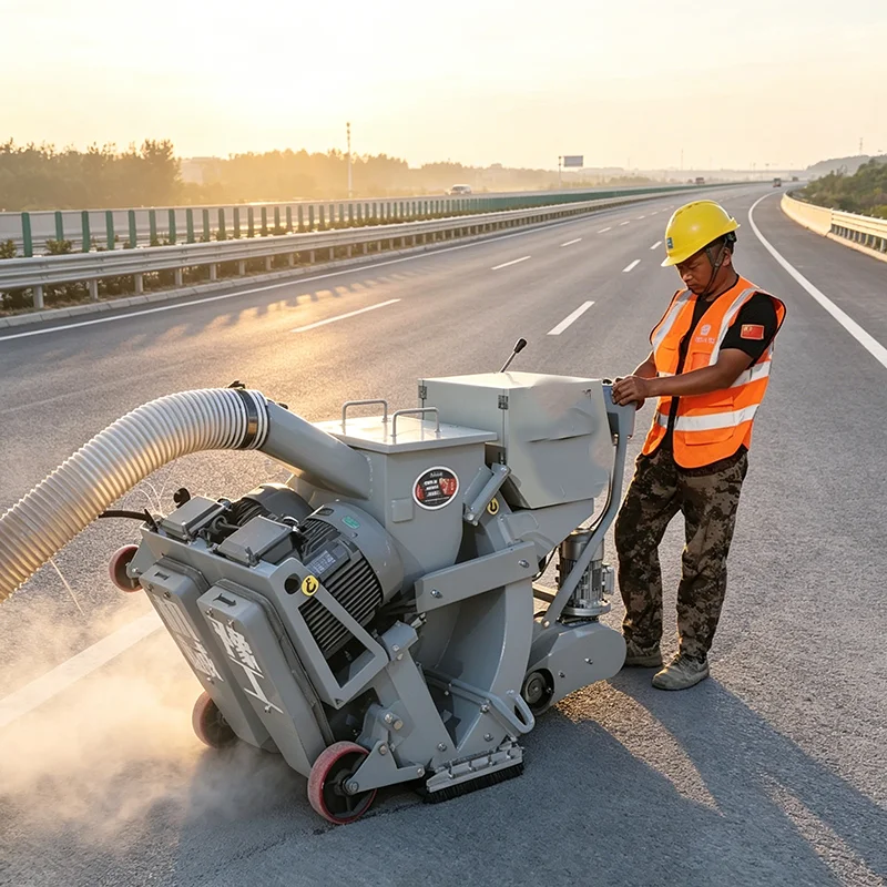 Automatic Road Shot Blasting Equipment with Dust Collector for Highway Maintenance, Bridge Deck Waterproofing & Epoxy Stripping