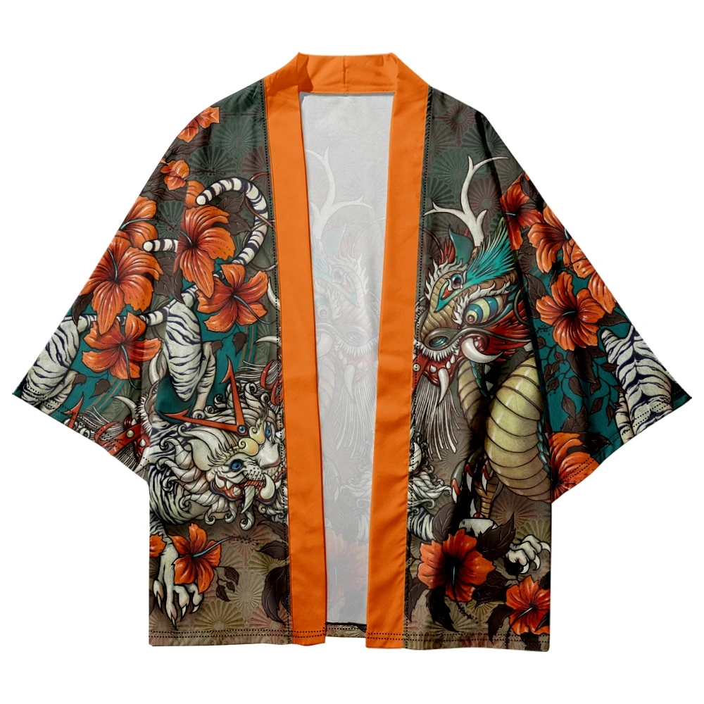 Fashion Japanese Anime Print Cosplay Kimono Summer Beach Women Cardigan Yukata Shirt Traditional Men Haori Asian Clothing