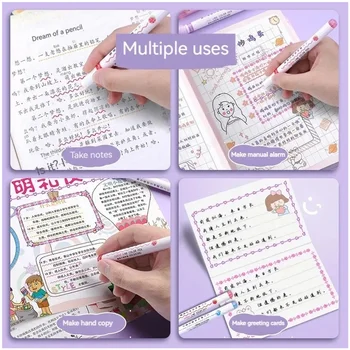 Stylo surligneur en forme de ligne de fleur Kawaii, pointe de rouleau, marqueur de doublure de courbe, papeterie, retour à l'école, fournitures de bureau, cadeaux, ensemble de 6 pièces