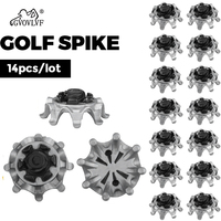 14Pcs/pack Golf Shoe Spikes Replacement Studs Soft Fast Twist Cleat Metal Grey Black Golf Training Aids For Footjoy Shoes New