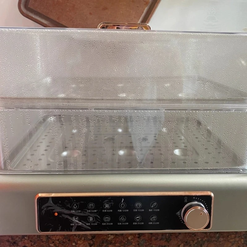 Large Capacity Electric Steamer Multifunctional Multi-layer Foldable Quick Steamer Healthy Material