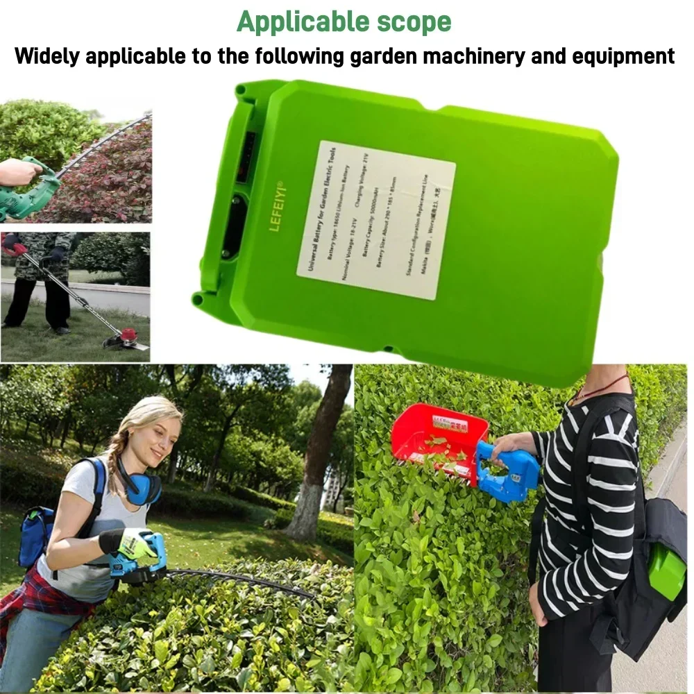 100% جديد 21 فولت 50000 مللي أمبير 18650 بطارية ليثيوم تنطبق على جزازة العشب الكهربائية آلة التحوط منتقي الشاي