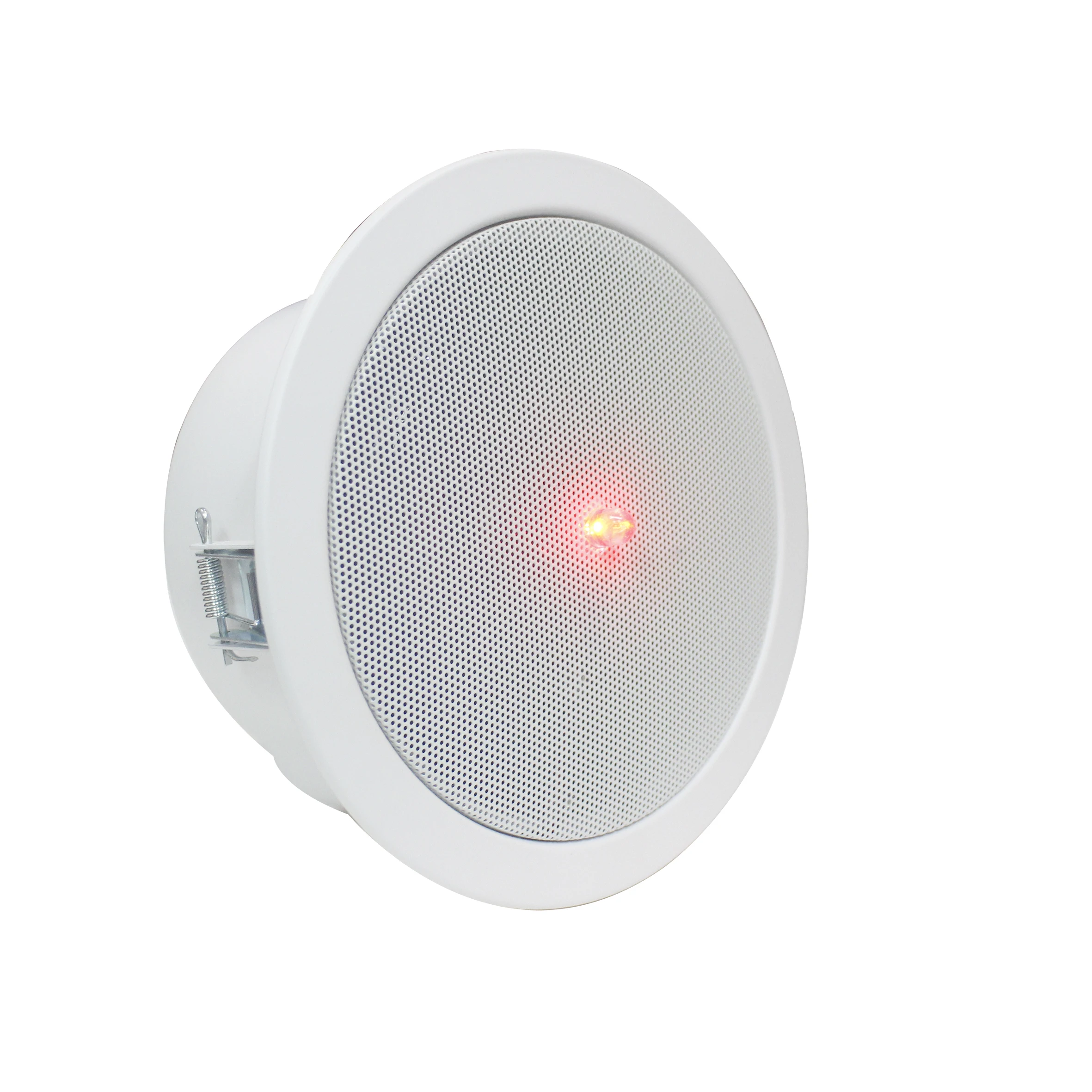 T PA RJ45 Network 15W Watt SIP Active Ceiling Speaker with Built-in Microphone and Light at 15W /Fire Dome