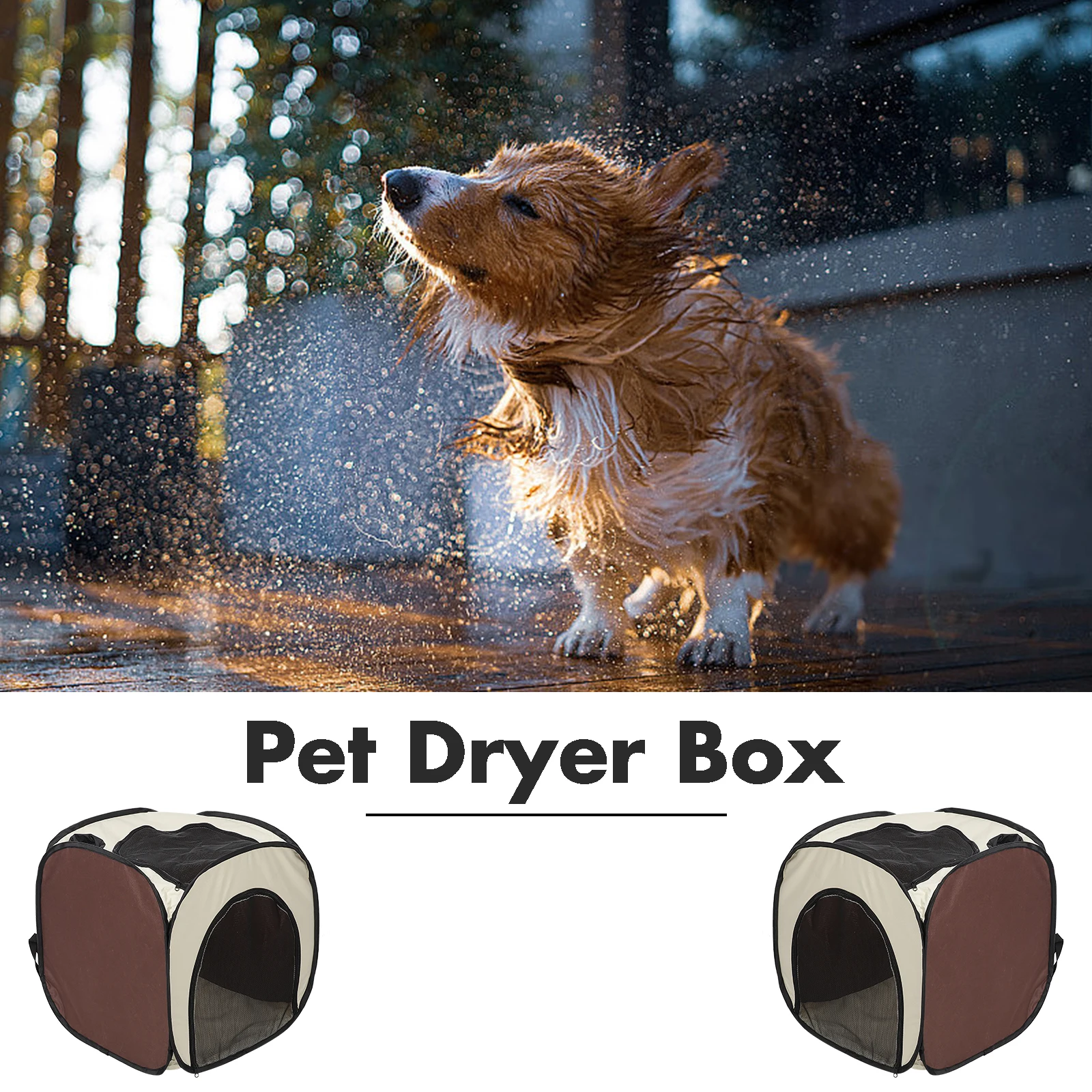 Caixa de secagem tenda roupão de banho para cães gato saco de banho suprimentos pet secador de cabelo grande
