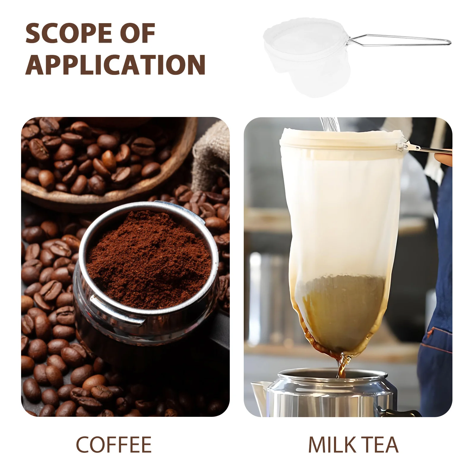 Saco de filtro de café reutilizável aço inoxidável bolsa de malha fina para chá iogurte vinho soja leite cozinha filtro ferramenta