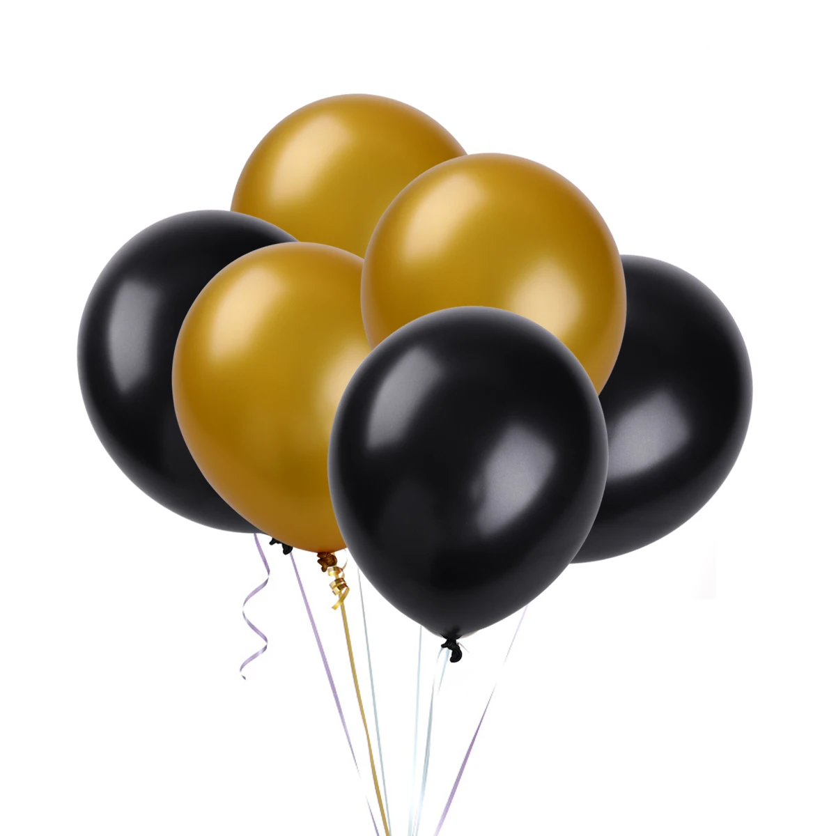 

50Pcs Round Latex Balloons Matte Gold Black Wedding Birthday Party Decorations Festive Bridal Shower Supplies