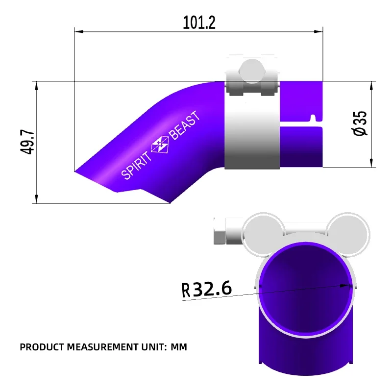 Выхлопная труба Spirit Beast, изгиб, аксессуары для выхлопной трубы мотоцикла, глушитель, выхлопная труба для SUZUKI GSX250R VOGE 300RR 300R