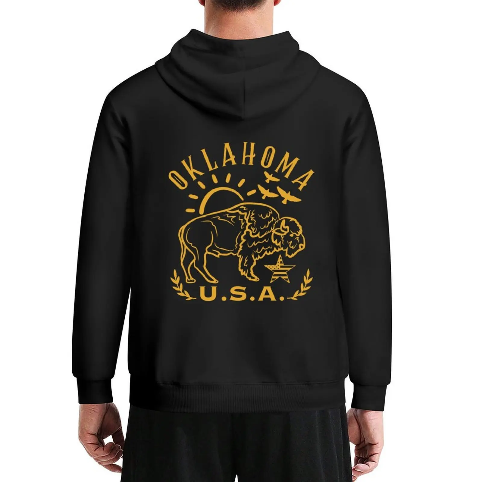 

Vintage-Style Oklahoma Buffalo / Bison Hoodie blouse anime clothing autumn new products men's sweat-shirt set hoodie
