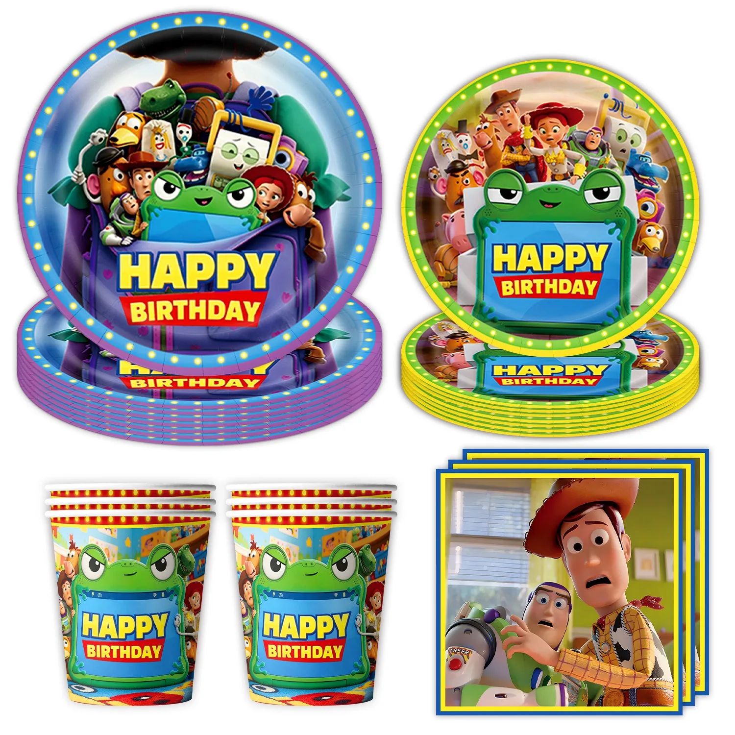 Vedio Buss Cowboy Theme Party Supplies Party Disposable Tableware Scene Decoration Supplies One-Time Cloth Plate Paper Cups view 4