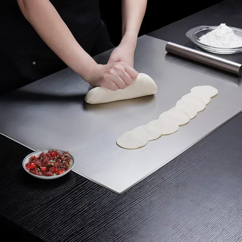 Cutting Boards for Kitchen Knife Stainless Steel Board 304 Steel Thickened Double Sided Food Grade Portable Fruit Meat Chopping
