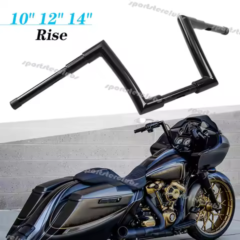 10" 12" 14&rdquo; Rise APE Hanger Handlebar 1-1/2" DNA Monster Fat Bars For Harley Road King Dyna Street Bobs FXDB Sportster 883 1200