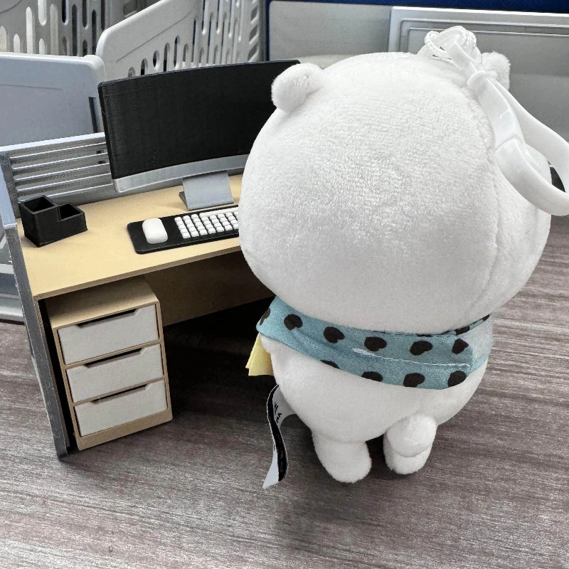 1:12 Mini Workstation Computer Desk 3D Printing Diorama Scene BJD Doll Office Table Cotton Dollhouse Miniature Working Props