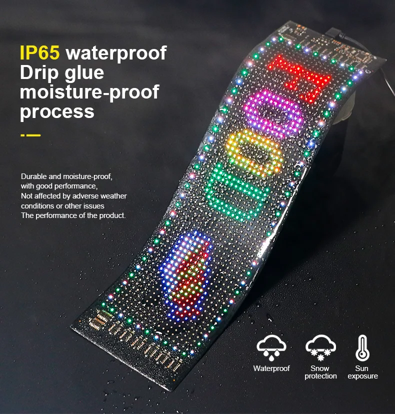 1/2 Stück Teufelsaugen-Licht USB-betriebenes LED-Matrix-Panel DIY Programmierbares Flexibles LED-Display mit App-Steuerung für Auto-Windschutzscheiben – Detail 14