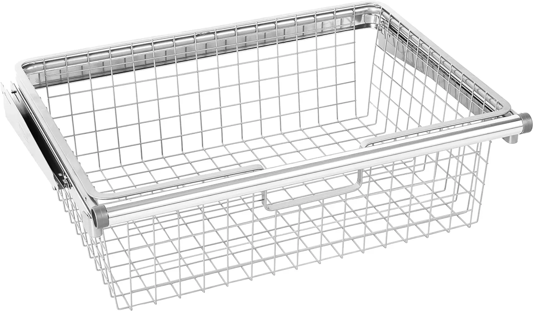 

Configurations Sliding Basket for Closet Drawer Organization, Sturdy Slide Out Basket, Titanium