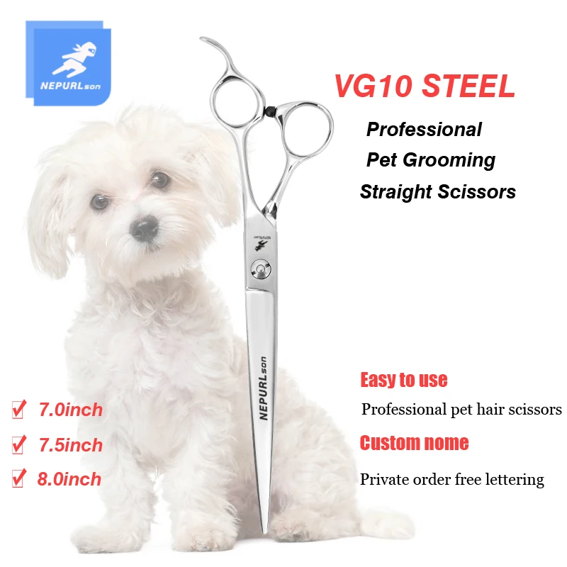 Professional 7/7.5/8.0 Inch High-end Dog Grooming Scissors Curved Thinner Shears For Dogs Animal Hair Thinning