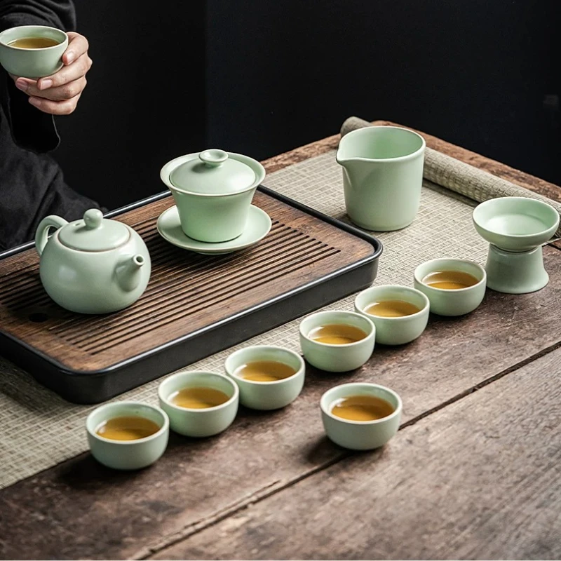 Teaware Camping Tea Set Gaiwan Matero Porcelain Chasen Jingdezhen Tea Set Bowl Mates Jogo De Cha Porcelana Matcha Accessories