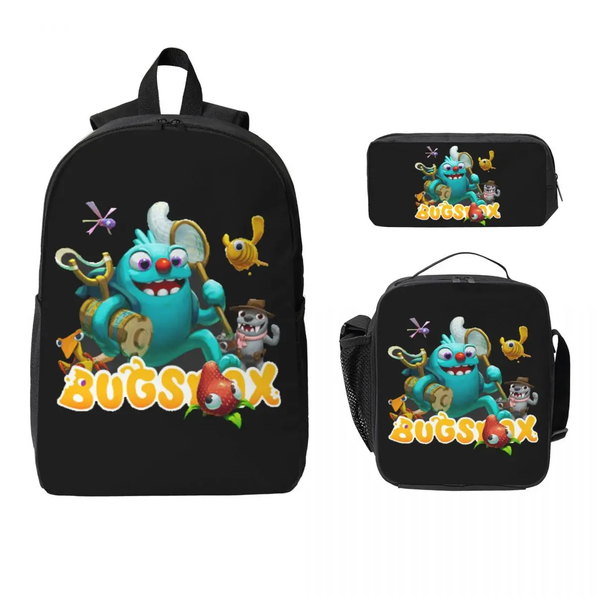 

Bugsnax Backpack Student BookBag School Bag Laptop Shoulder Bags 3ps Insulated Lunch Bag Pencil Case
