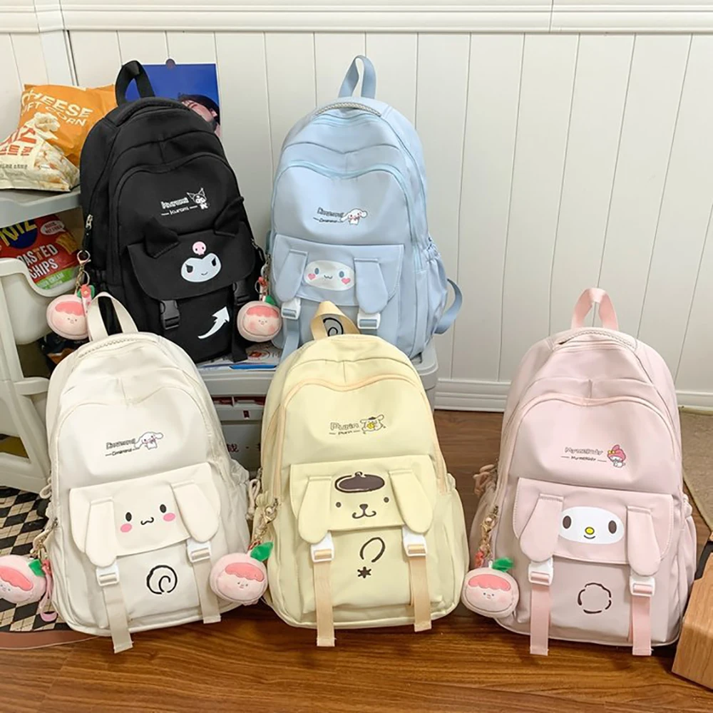 

Sanrio Anime Schoolbags Cinnamorol Kuromi Computer Bags Women's Multifunctional Backpack Large Capacity Student Satchel Handbags