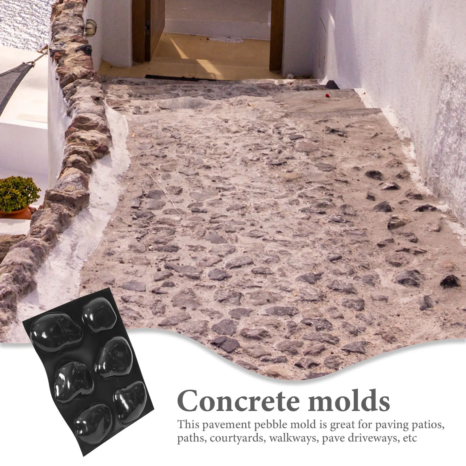 

Pebble Cement Mold Reusable Concrete Path Maker Garden Paving Mould For Diy Patio Walkway Backyard Landscaping Decor