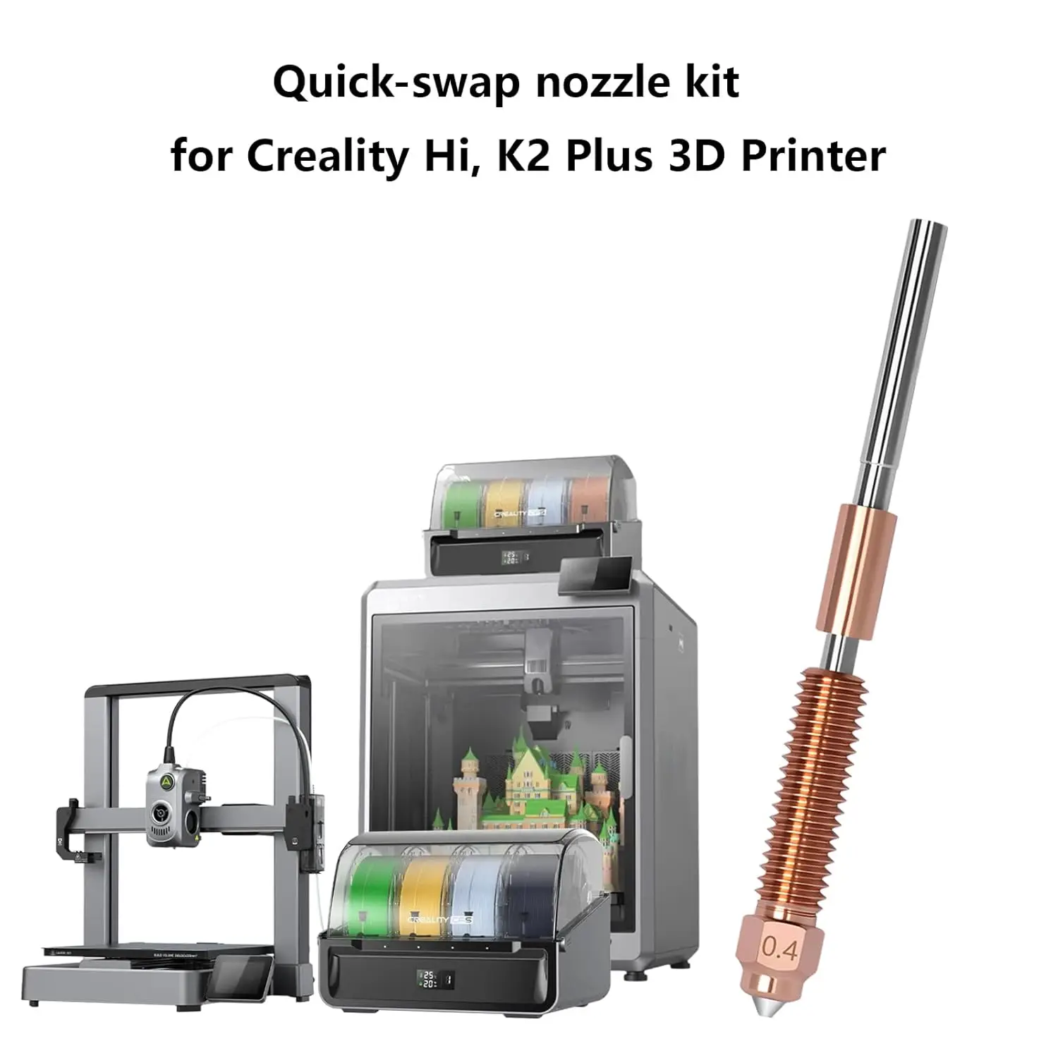 Oficjalna dysza Creality K2/K2 Pro/K2 Plus/Hi Nozzle Quick Swap High Flow z hartowanej stali zintegrowana z elementem termicznym ze stopu miedzi. — zdjęcie produktu 6