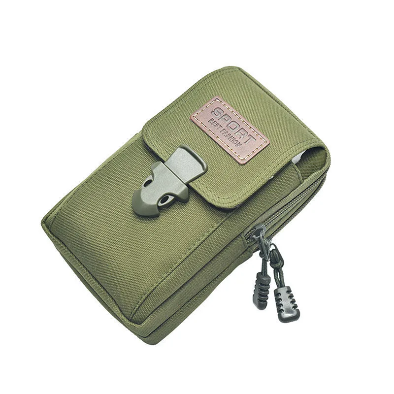 Riñonera de cuero PU multifunción para hombre al aire libre, bolso informal para teléfono móvil, bolsillo para hombre, cinturón deportivo para