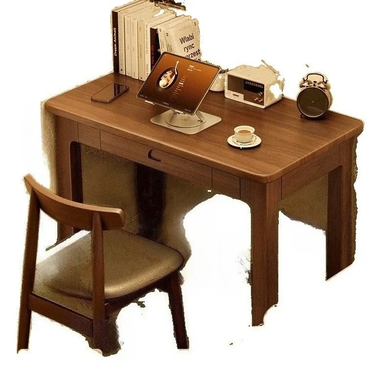 Scrivania in legno massello, scrivania per computer, casa semplice, scrivania con cassetti, banco da lavoro, scrivania