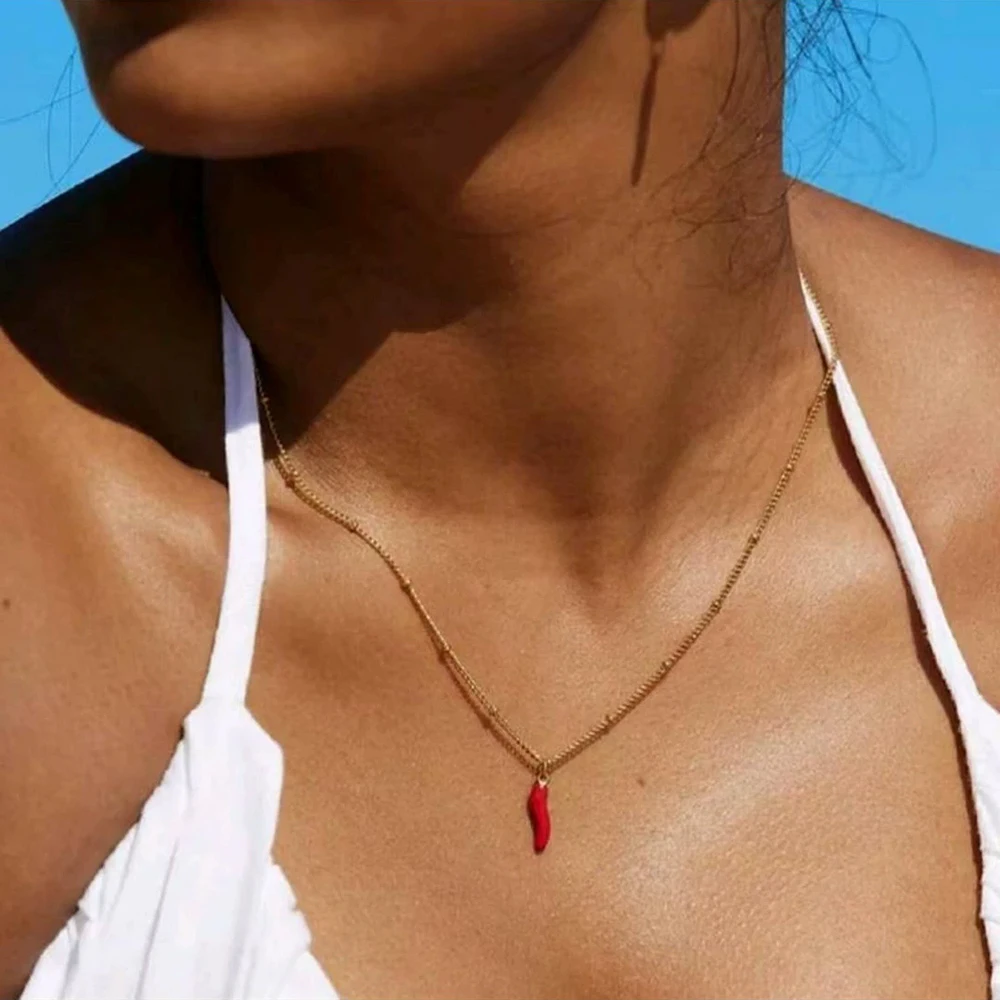 Collar colgante para mujer, cadena dorada, cadena de alta calidad, colgantes de Chile, moda para mujer, joyería de acero inoxidable, regalo de 2025 tendencia