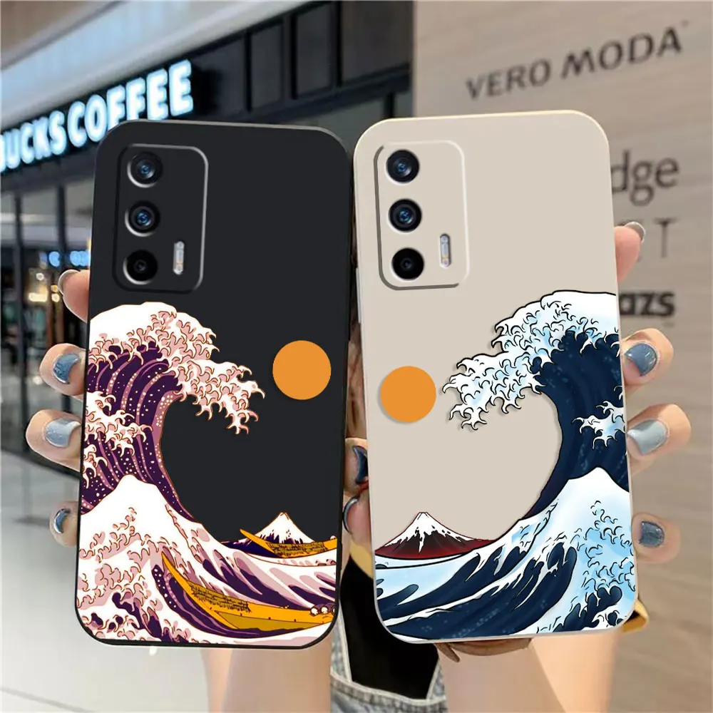 Case For OPPO Realme 10 9 8 8I C30 C31 C33 C35 C55 GT NEO 2 3 5 NARZO 50 5G Case Cover Funda Cqoue Shell Capa Ukiyo-e Waves Set