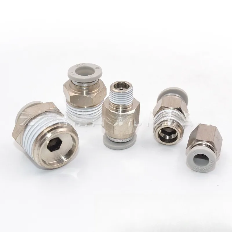 Parts for AirTAC Threaded Through Quick Plug Coupling APC6-M5 APC6-01 APC6-02/03/04