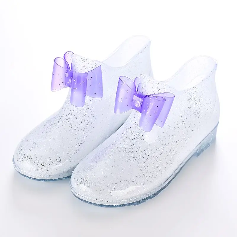

Kids Waterproof Rain Boots Non Slip Toddler Girls Water Shoes Princess Design with Crystal Embellishment for Outdoor