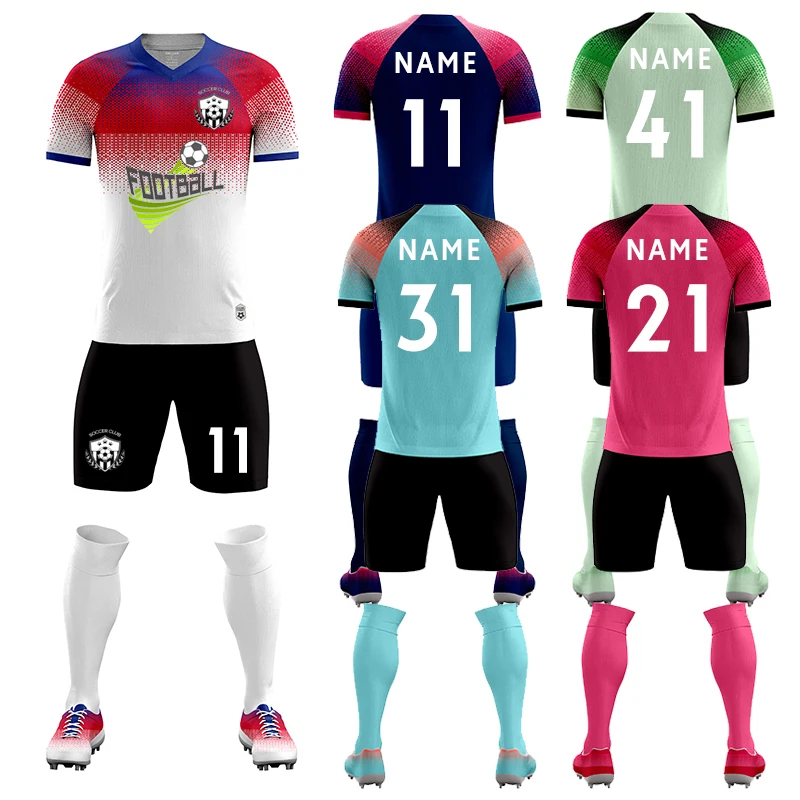 Football Jersey Shirt Men Soccer Uniforms Set Summer Short Sleeve soccer jerseys futbol adult football set Child Custom DIY