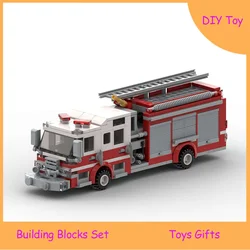 MOC Small Fire Truck Building Block Set Educational Toy for Boys Creative Assembly Model Birthday Gifts Toys Gifts